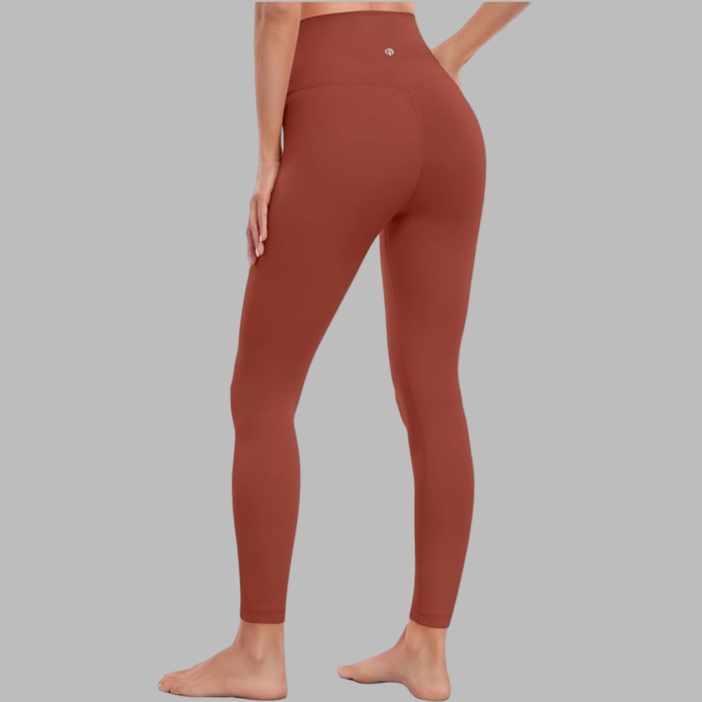 Women's  Pro Yoga 7/8 Pants High Waist Compression Tummy Control 25” Cinnamon L